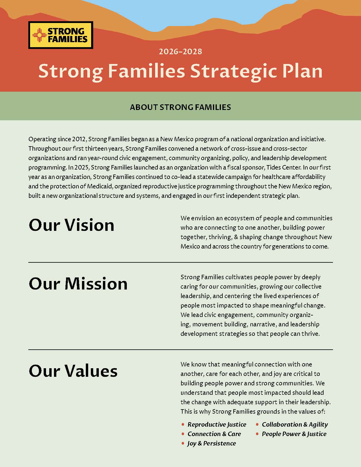 Strong Families Strategic Plan 2026-2028